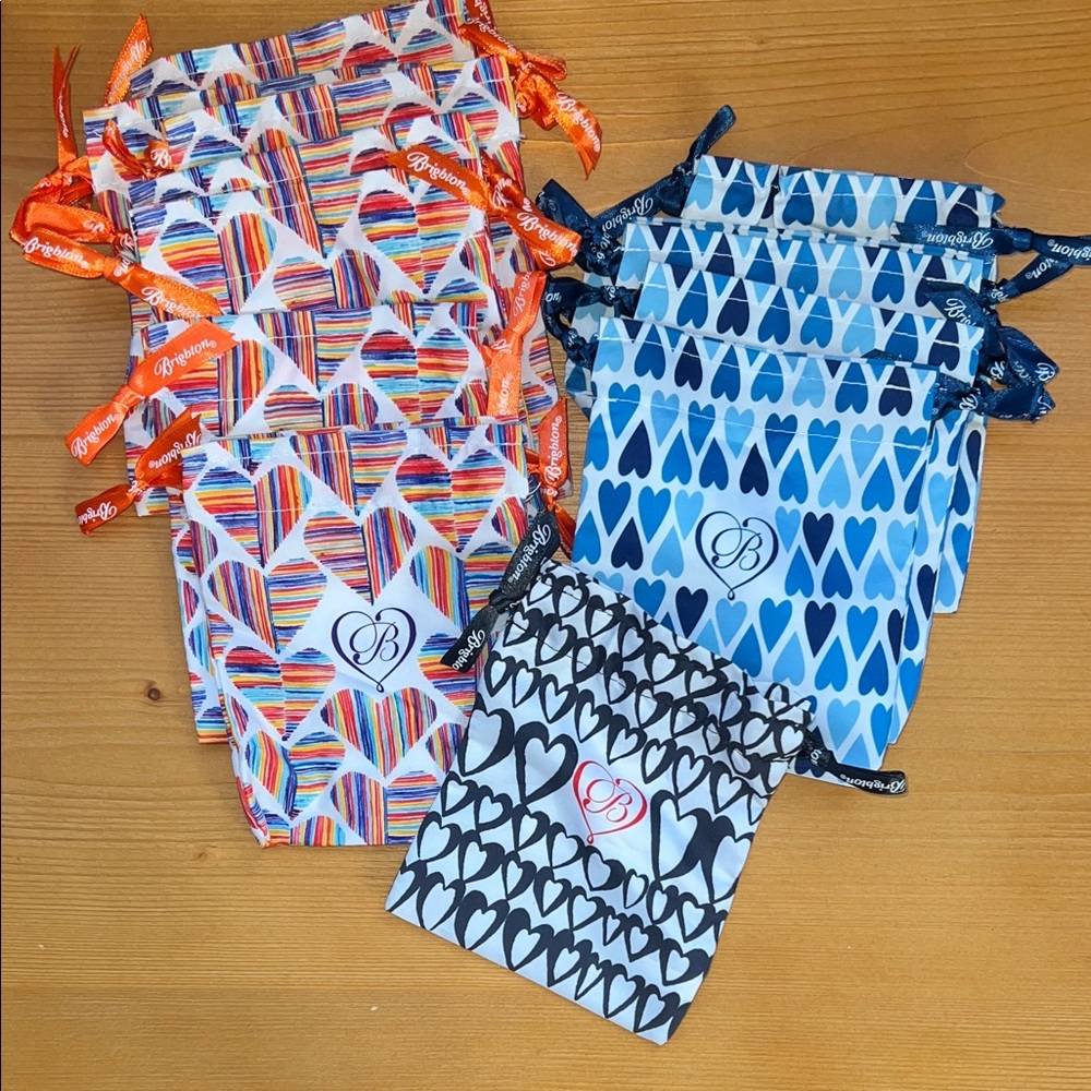 Brighton Heart Pattern Valuables Pouches Set of 15 – Jewelry Travel Bags – New
